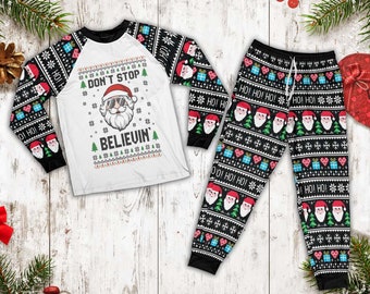 Ugly Christmas Pajamas Family Plaid Santa Claus Letter Christmas Gifts