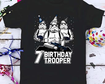 Birthday Storm Trooper Star Wars  Birthday T-Shirt, Custom Personalized Cartoon Birthday Shirt, Kids Toddler Birthday Gift For Son Daughter