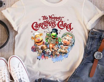 Retro 90s The Muppets Christmas Carol Costume Shirt, Miss Piggy Xmas Movie Vintage Tee, Magic Kingdom Gift, Disneyland Vacation Family Gift
