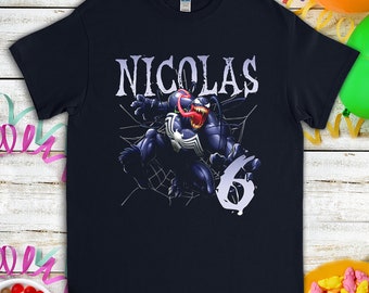Venom Alien Superhero Birthday Shirt, Kids Toddler Birthday T-shirt, Custom Personalized Birthday Gift For Son Daughter