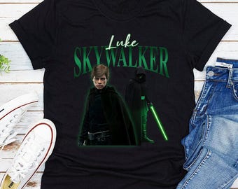 Camiseta de Luke Skywalker de Star Wars, camiseta de fan de Mark Hamill, camiseta de Maestro Jedi, regalo de cumpleaños del hijo de Anakin Skywalker para hombres, mujeres y niños.