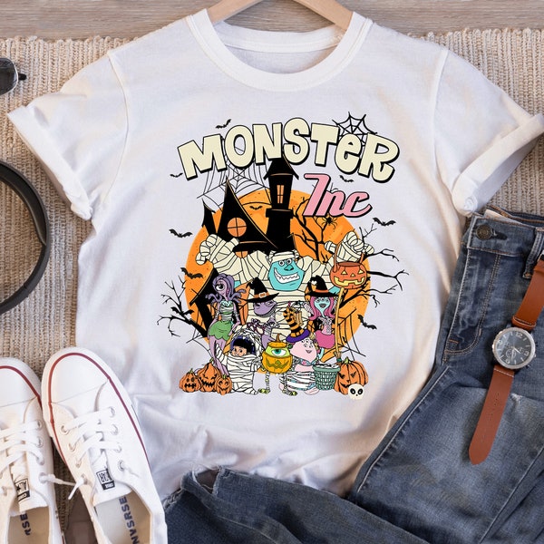 Disney Pixar Monster's Inc. Group Halloween Silhouettes Shirt, Monster Inc Scary Party Tee, Disneyland Family Holiday Gift, Boo Sulley Mike