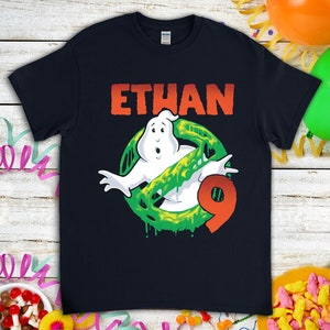 Ghostbusters Birthday Shirt, Funny Ghost Cartoon Kids Toddler Birthday T-shirt, Custom Personalized Birthday Gift For Son Daughter