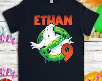 Ghostbusters Birthday Shirt, Funny Ghost Cartoon Kids Toddler Birthday T-shirt, Custom Personalized Birthday Gift For Son Daughter