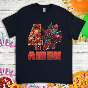 Deadpool Superhero Birthday Shirt, Custom Personalized Birthday Gift, Kids Toddler Birthday T-shirt, Birthday Gift For Son Daughter