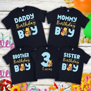 Disney Winnie The Pooh Family Matching Birthday T-Shirt, Funny Classic Cartoon Custom Personalized Boy Girl Kids Toddler Birthday Shirt Gift