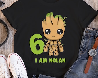 I Am Groot Birthday Shirt, Guardians Of The Galaxy Custom Personalized Boy Girl Kids Toddler Birthday Gift T-shirt, Gift For Son Daughter