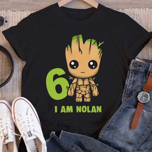 I Am Groot Birthday Shirt, Guardians Of The Galaxy Custom Personalized Boy Girl Kids Toddler Birthday Gift T-shirt, Gift For Son Daughter