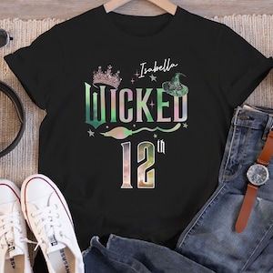 Personalized Wicked Birthday T-Shirt, Changed for Good, Witch Pink and Green Girl Birthday Shirt, Custom Kids Birthday Gift For Son Daughter