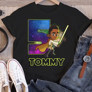 Star Wars Young Jedi Birthday Shirt, Kai Brightstar Custom Personalized Boy Girl Kids Toddler Birthday Gift T-shirt, Gift For Son Daughter