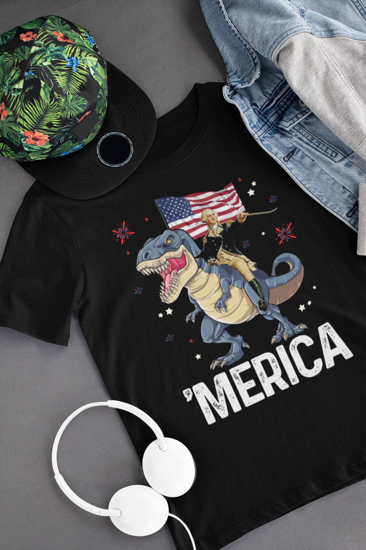 george washington on a dinosaur