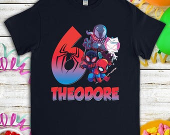 Spiderman Superhero Birthday Shirt, Custom Personalized Birthday Gift, Kids Toddler Birthday T-shirt, Birthday Gift For Son Daughter