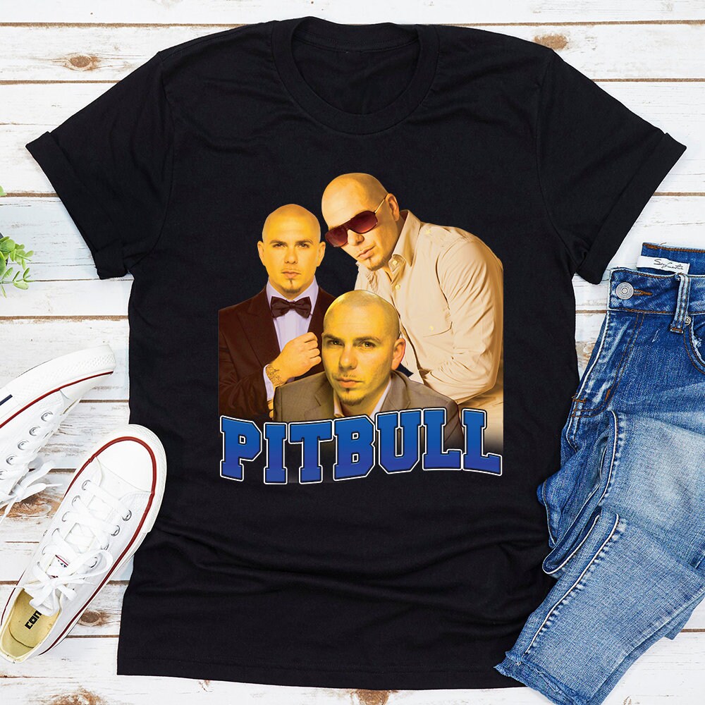 Ruihua Men's Pitbull Coll Singer T shirt Black fashion short