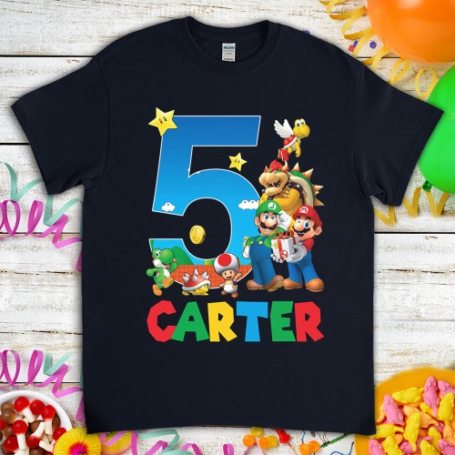 SUPER MARIO Personalized Birthday T-shirt Super Mario Custom - Etsy