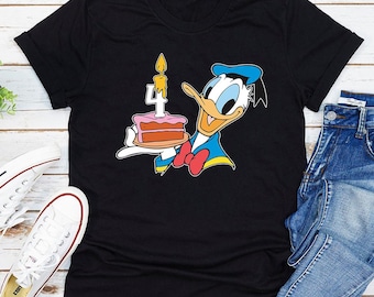 Camiseta de cumpleaños del Pato Donald de Disney, clásica camiseta personalizada de viaje al Reino Mágico para niño y niña, regalo de cumpleaños para niños pequeños