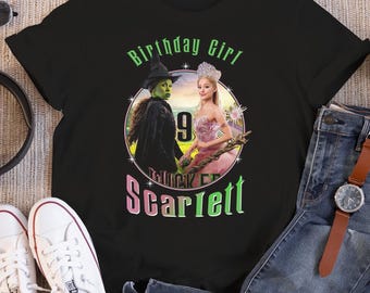 Personalized Wicked Birthday T-Shirt, Changed for Good, Witch Pink and Green Girl Birthday Shirt, Custom Kids Birthday Gift For Son Daughter