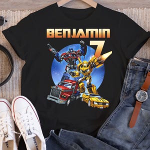 Transformers Birthday Shirt, Funny Optimus Prime Robot Kids Toddler Birthday Tshirt, Custom Personalized Birthday Gift For Son Daughter