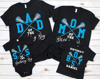 Camiseta de cumpleaños de lacrosse a juego para toda la familia, ideal como regalo de cumpleaños para niños, niñas y niños pequeños.