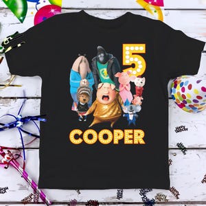 Sing Pig Birthday T-Shirt, Sing Movies Custom Personalized Boy Girl Cartoon Birthday Shirt, Kids Toddler Birthday Gift For Son Daughter