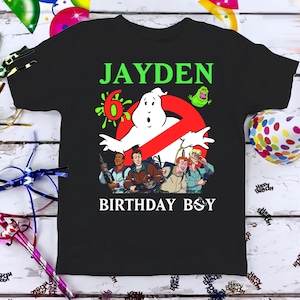Ghostbusters Birthday Shirt, Funny Ghost Cartoon Kids Toddler Birthday T-shirt, Custom Personalized Birthday Gift For Son Daughter
