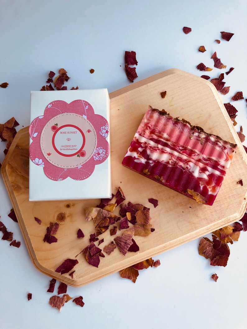 Luxury Body Soap Bars ZERO WASTE Rose Sunset Bar Soap Gold Etsy