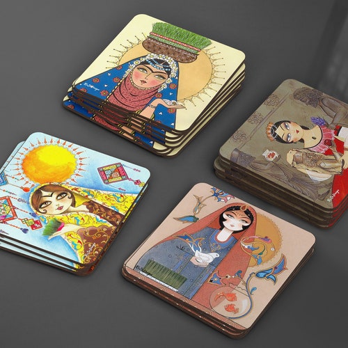 Norouz Coasters Persian New Year Coasters Haft Sin Etsy