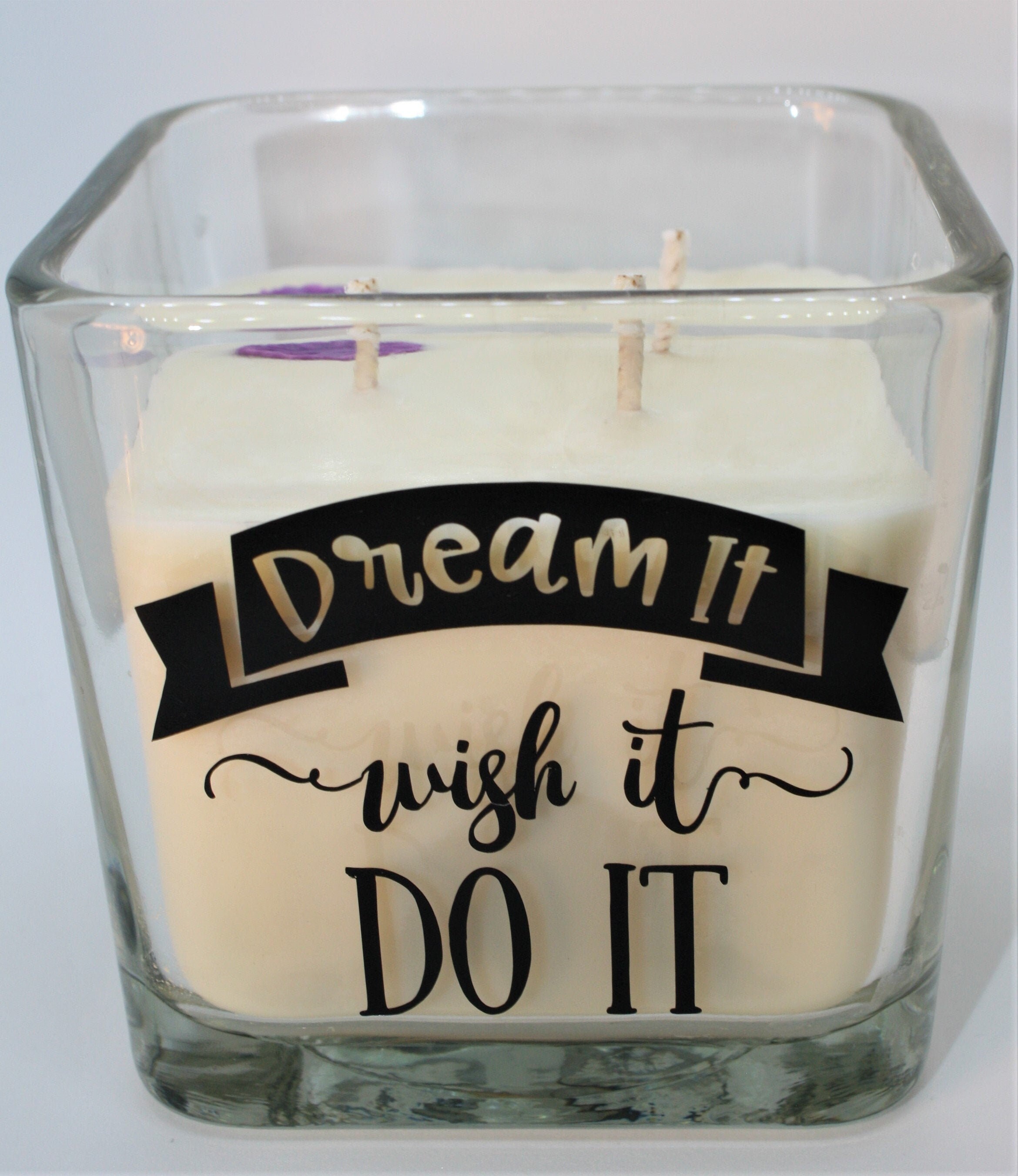 Custom made scented candle candle with motivational saying Etsy