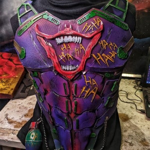 custom painting Super hero Bat Chest armor, arkham design.