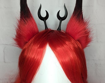 Ears and horns for Alastor cosplay, Hazbin Hotel