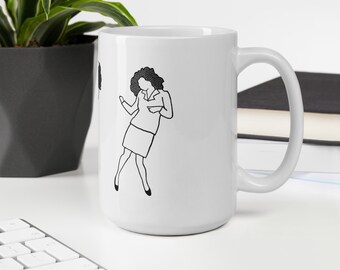 Elaine Seinfeld Little Kicks White Glossy Mug