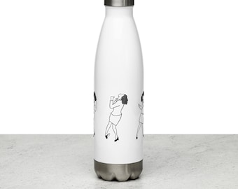 Elaine Seinfeld Little Kicks Stainless Steel White Water Bottle