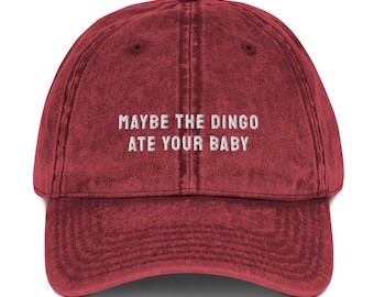 Maybe the Dingo Ate Your Baby Seinfeld Elaine 90s Vintage Cotton / Seinfeld Lover Gift Adjustable Baseball Hat Cap / Hilarious Comedy Art