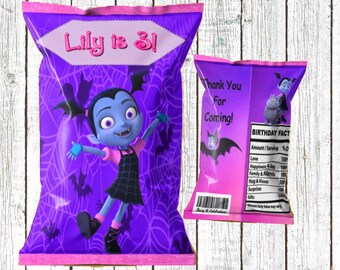 Vampirina Chip Bags Printed Vampirina Favors Vampire Party Vampirina Birthday Party Supplies Chip Bags