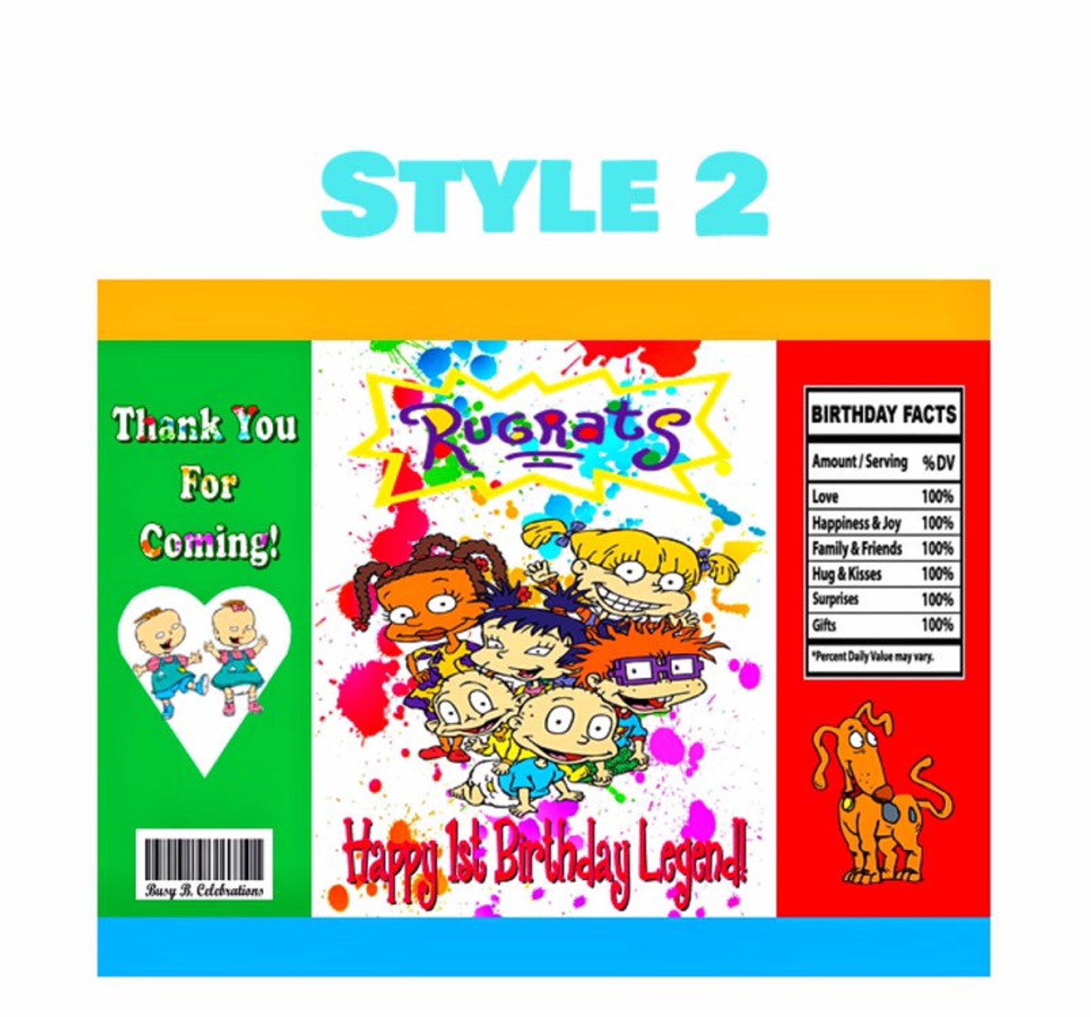 Rugrats Chip Bags Rugrat Party Supplies Rugrat Party Favor Etsy