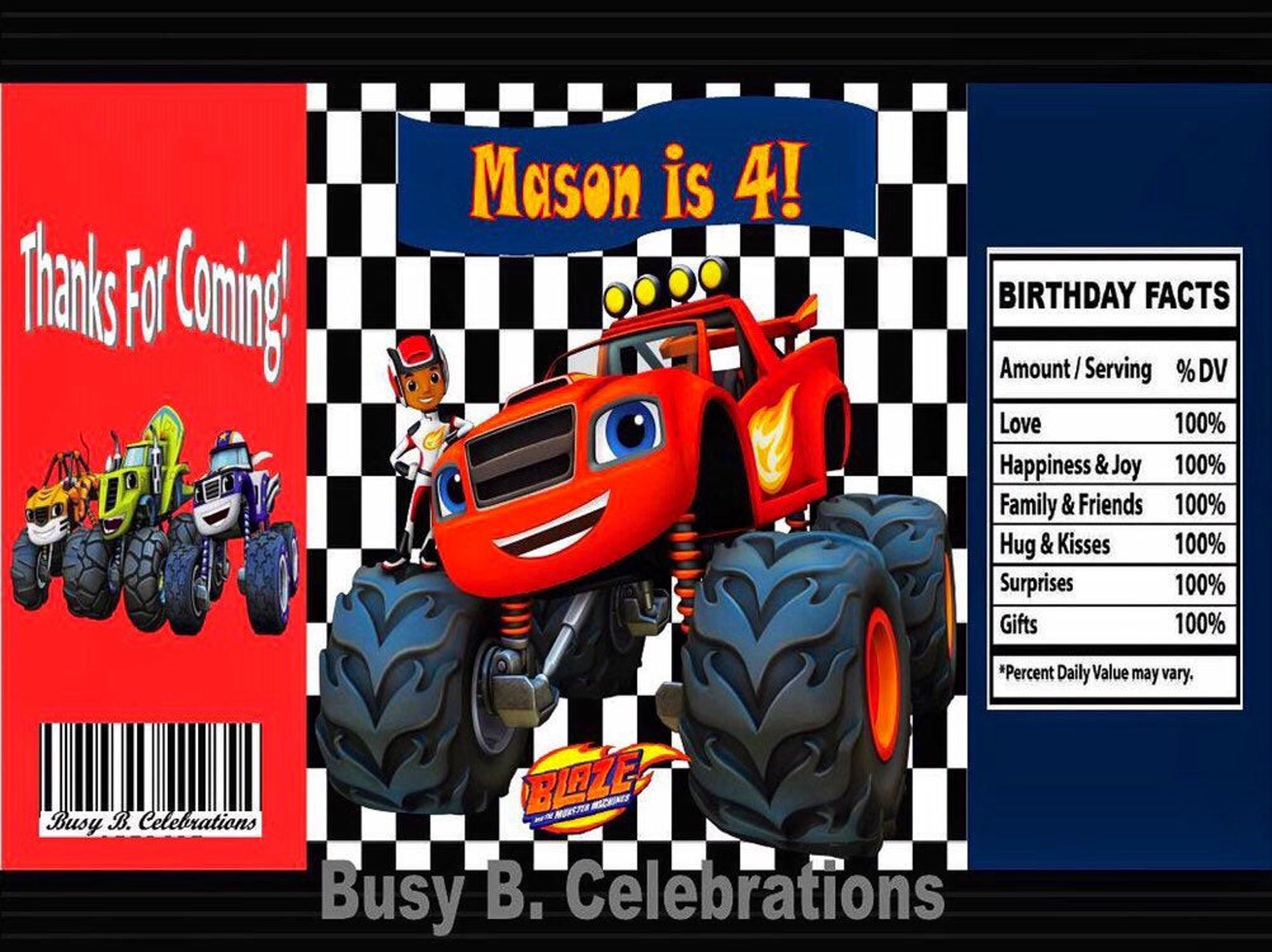 Blaze and the Monster Machines Party Favors Blaze Custom - Etsy