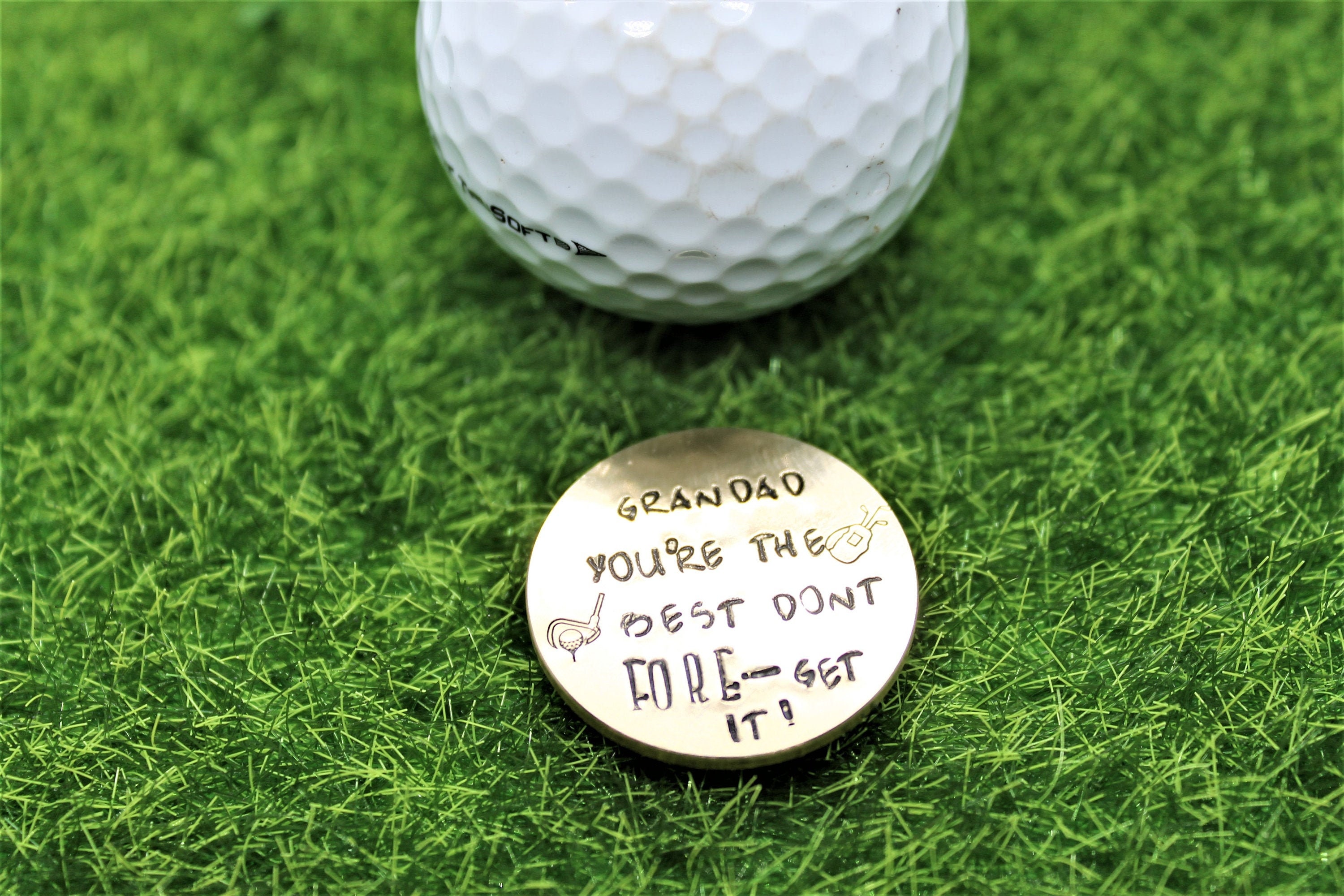 PERSONALISED Golf Ball Marker 28mm Solid Brass Gifts For Etsy