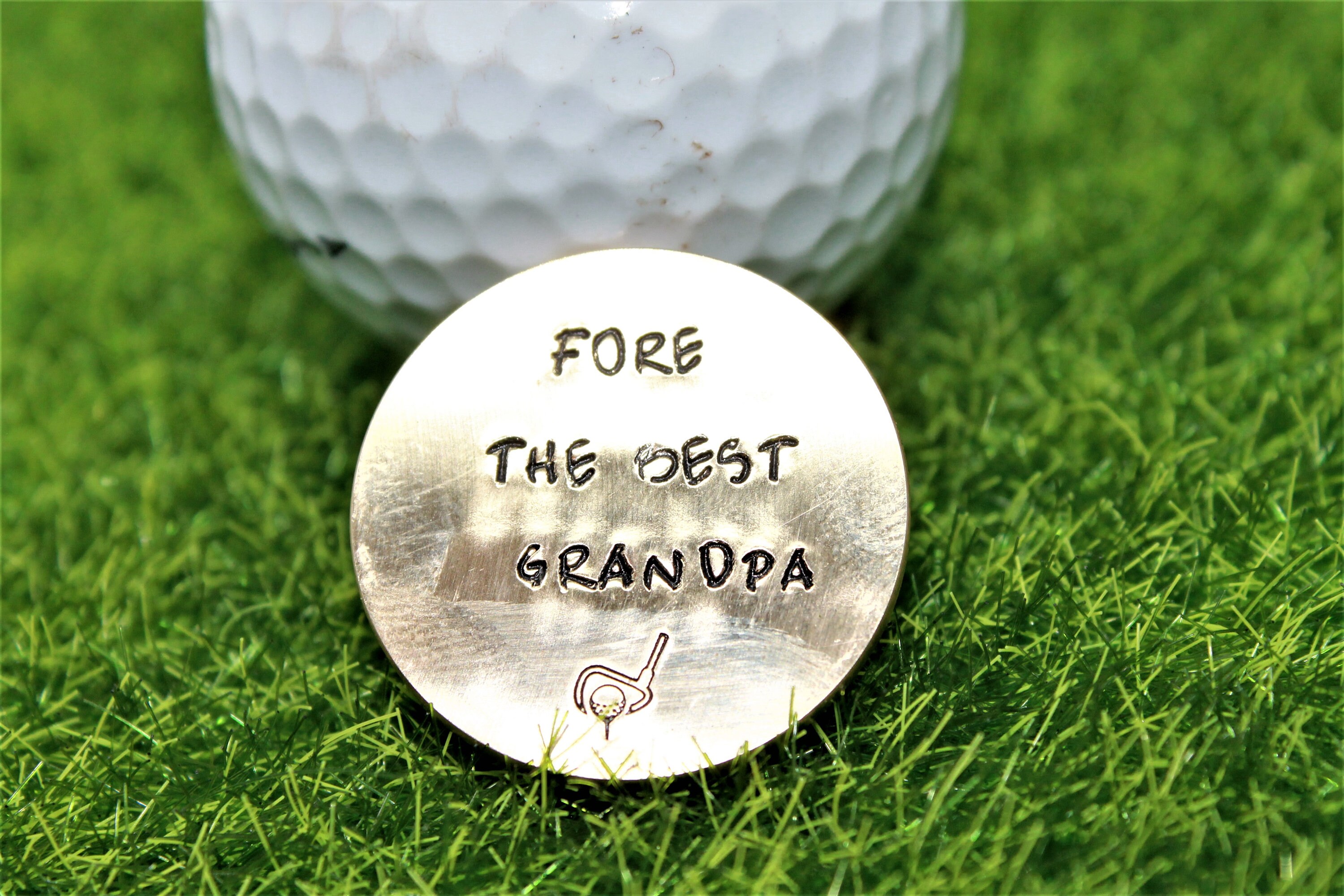 Personalised Golf Ball Marker 28mm Solid Brass Fore The Etsy