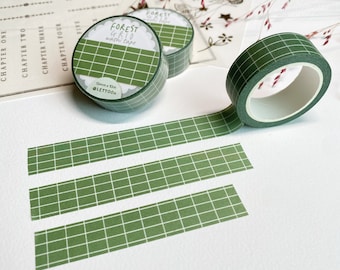 Washi Tape - Forest Grid | Stationery, Journal Washi Decoration, Planner Inspiration, Created by LETTOOn