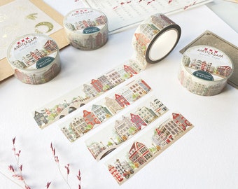 Washi Tape - Amsterdam | Niederländische Gebäude Illustrationen, Planer Inspiration, Journal Schreibwaren, erstellt von LETTOOn