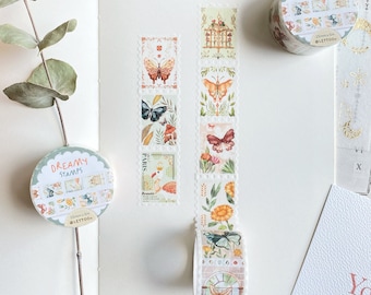 Cinta washi - Sellos de ensueño / Cinta washi para diario de primavera, cinta washi para agenda de verano, cinta washi para correo postal, creada por LETTOOn