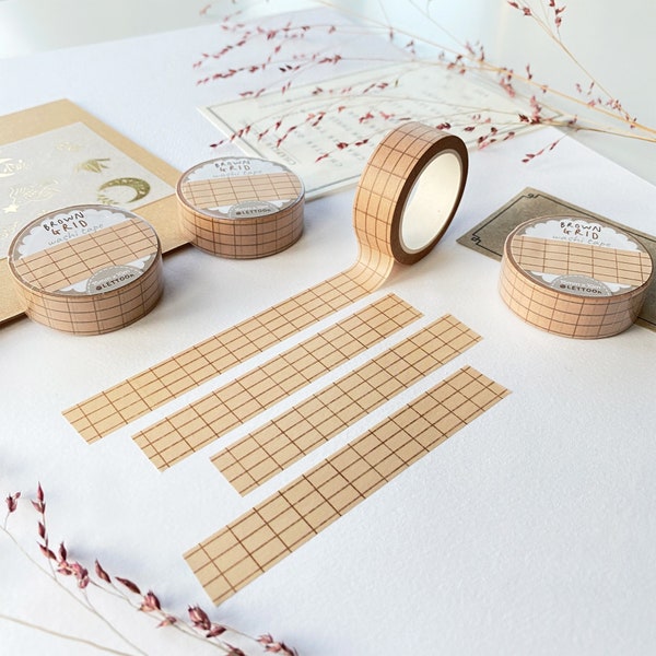 Washi Tape - Braun Gitter | Schreibwaren, Journal Washi Dekoration, Planer Inspiration, designed by LETTOOn