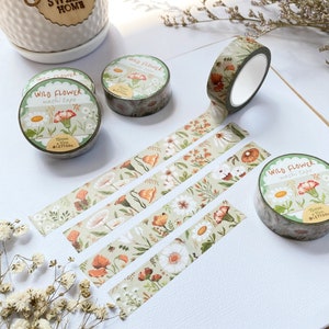 Washi Tape - Wild Flower | Journal Washi, Flower Decoration, Planner Essentials, Created by LETTOOn