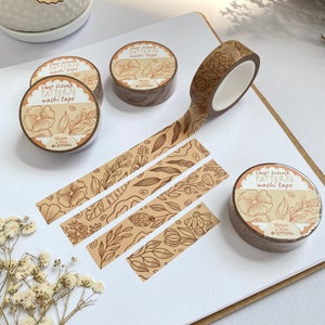 Washi-tape - licht bloemenpatroon | Journal Washi, bloemendecoratie, plannerbenodigdheden, gemaakt door LETTOOn
