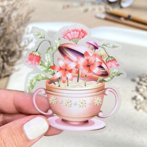 Adesivo Clear Flower Noodles / Bella decorazione ramen per la tua bottiglia d'acqua, telefono, laptop e altro! Creato da LETTOOn