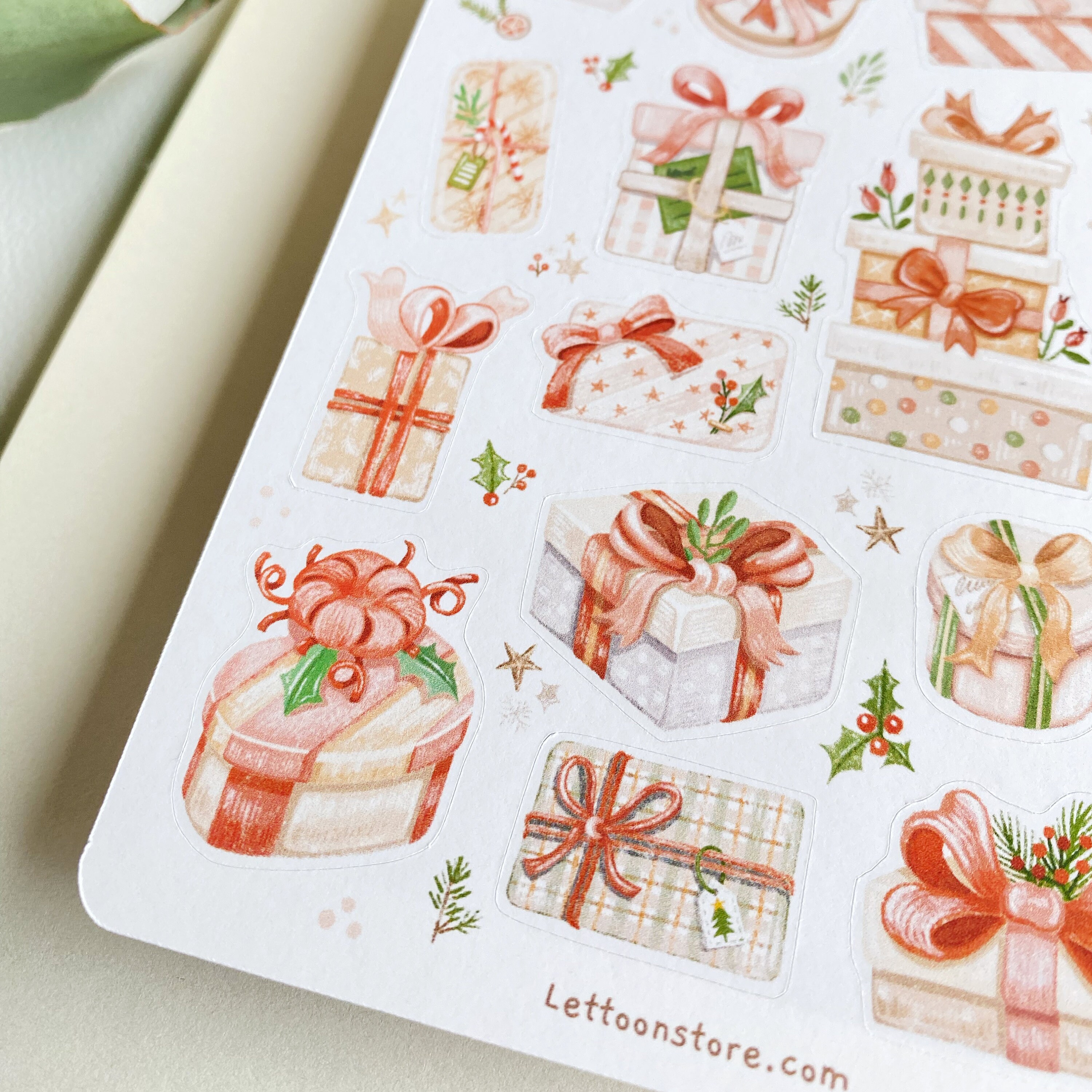 Present Tense Sticker Handmade Sticker Sheet - Present Time | Holiday Gift Stickers ...