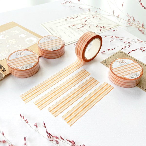 Washi Tape - Warm Line | Journal Washi Decoration, Lovely Aesthetic Decoration, Planner Inspiration, Created by LETTOOn