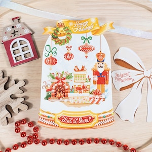 Carte postale de Noël - Boule à neige| Boule à neige découpée unique avec un Nutracker, des cadeaux et de la neige