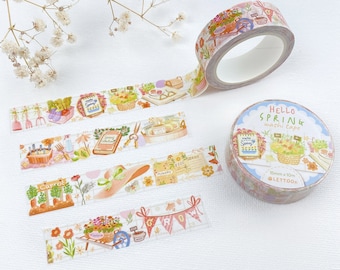 Washi Tape - Hello Spring | Seasonal Washi Tape, Spring Lover, Journal Essentials, Created by LETTOOn