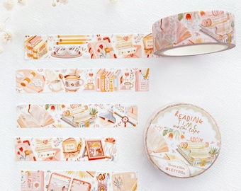Washi Tape - Reading Time | Book Washi Tape, Journal Washi Tape, Planner Washi Tape, Created by LETTOOn