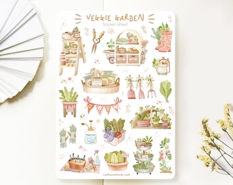 Sticker Bogen - Veggie Garden | Journal Aufkleber für (Gemüse)Gartenliebhaber. Hergestellt von LETTOOn